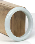 Baikalla Light Green Jadeite Jade "Half Round" Bangle Bracelet (58.2mm)