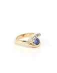 Baikalla Jewelry Gold Tanzanite Ring High 14k Yellow Gold Natural Round Tanzanite Men's Ring