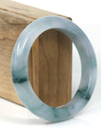 Baikalla Jewelry Jadeite Jade Bangle Bracelet Genuine Burmese High-end Ice Blue-green Jade Jadeite Bangle Bracelet (57.15mm) ( Collectibles )