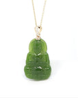 Baikalla Jewelry Gold Jade Pendant Baikalla™ 14K Yellow Gold Genuine Nephrite Green Jade Guanyin Pendant Necklace