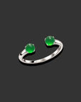 Custom 14kw Gold Natural Icy Green Jadeite Jade Ring