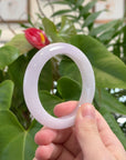 Baikalla Natural High-End Light Lavender Jadeite Jade Bangle Bracelet (54.4 mm)