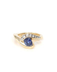 Baikalla Jewelry Gold Tanzanite Ring 5 High 14k Yellow Gold Natural Round Tanzanite Men's Ring