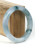 Baikalla Jewelry Jadeite Jade Bangle Bracelet Genuine Burmese High-end Ice Blue-green Jade Jadeite Bangle Bracelet (57.15mm) ( Collectibles )