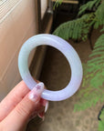 "Live" Lavender Green Natural Jadeite Jade Traditional Bangle (12/31/25)