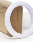 High-End Natural Light Icy Pink-Lavender Jadeite Jade "Square Cut" Bangle Bracelet (62.8mm)