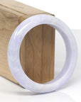 Baikalla Natural Lavender Jadeite Jade "Half Round" Bangle Bracelet (55mm)