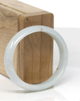 Baikalla Natural Light Green & Sajin (Golden Dust) Jadeite Jade "Oval Half Round" Bangle (55.4mm)