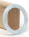 Baikalla Natural Light Blue-Green Jadeite Jade "Traditional Round" Bangle Bracelet (58.9mm)