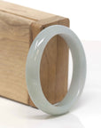 Baikalla Natural Green Jadeite Jade "Oval Half Round" Bangle Bracelet (53.9mm)