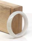 Baikalla Natural Light Yellow-Green & Lavender Jadeite Jade "Oval Half Round" Bangle Bracelet (55.4mm)