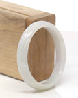 Baikalla Natural Light Yellow-Green & Lavender Jadeite Jade "Oval Half Round" Bangle Bracelet (55.4mm)