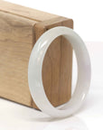 Baikalla Natural Light Yellow-Green & Lavender Jadeite Jade "Oval Half Round" Bangle Bracelet (55.4mm)