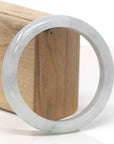Baikalla Natural Burmese Light Grey - Green Jadeite Jade Bangle Bracelet (62.70mm)