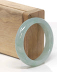 Icy Light Oil-Green Natural Burmese Jadeite Jade Bangle – Oval Half Round (53.6mm) TT920