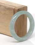 Icy Light Oil-Green Natural Burmese Jadeite Jade Bangle – Oval Half Round (53.6mm) TT920
