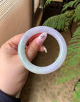 "Live" Lavender Green Natural Jadeite Jade Traditional Bangle (12/31/25)