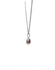 Baikalla Jewelry Gemstone Pendant Necklace Baikalla 14k White Gold Genuine AAA Tear Drop Garnet Pendant Necklace With Diamonds