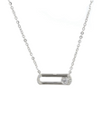 Baikalla Jewelry Gold Diamond Necklace 18K White Gold Infinity .0112 CTW Diamond Pendant Necklace