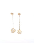 Baikalla Jewelry Gold Gemstone Earrings Baikalla 18k Gold Pearl Dangle 2 in 1 Earrings