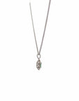Baikalla Jewelry Gemstone Pendant Necklace Baikalla™ 14k White Gold A Emerald Oval With Diamonds