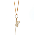 Baikalla Jewelry 14K Yellow Gold Pendant Baikalla 14k Yellow Gold Diamond Cut Dragonfly Pendant Necklace