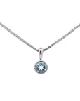 Baikalla Jewelry Aquamarine Necklace Baikalla Sterling Silver Round Aquamarine AAA Pendant Necklace
