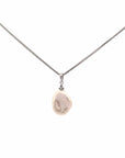 Baikalla Jewelry Gemstone Pendant Necklace Baikalla 14k White GoldPearl Pendant Necklace With Diamonds