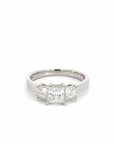 Baikalla Baikalla™ 14k White Gold Three Stone Moissanite Engagement Ring