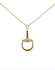 Baikalla Jewelry 18K Yellow Gold Pendant Baikalla 18k Yellow Gold Equestrian Diamond Pendant Necklace