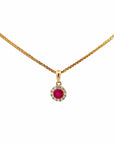 Baikalla Jewelry Gold Aquamarine Necklace Pendant Only Copy of 14k Yellow Gold Natural Ruby Pendant Necklace