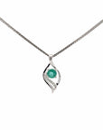 Baikalla Jewelry Gold Aquamarine Necklace 14k White Gold Natural Emerald Pendant Necklace