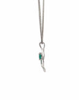 Baikalla Jewelry Gold Aquamarine Necklace 14k White Gold Natural Emerald Pendant Necklace