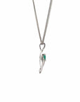 Baikalla Jewelry Gold Aquamarine Necklace 14k White Gold Natural Emerald Pendant Necklace