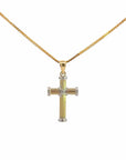 Baikalla Jewelry 14K Pure Yellow Gold Pendant 14k Two Tone Gold Cross Pendant Necklace