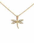 Baikalla Jewelry 14K Yellow Gold Pendant Baikalla 14k Yellow Gold Dragonfly Pendant Necklace