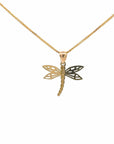 Baikalla Jewelry 14K Yellow Gold Pendant Baikalla 14k Yellow Gold Dragonfly Pendant Necklace