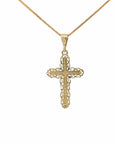 Baikalla Jewelry 14K Pure Yellow Gold Pendant 14k Yellow Gold Cross Pendant Necklace