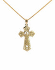 Baikalla Jewelry 14K Pure Yellow Gold Pendant 14k Yellow Gold Diamond Cut Cross Pendant Necklace