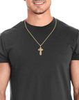 Baikalla Jewelry 14K Pure Yellow Gold Pendant 14k Yellow Gold Diamond Cut Cross Pendant Necklace
