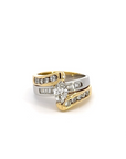 Baikalla Jewelry Diamond Ring Baikalla Antique Two Tone Platinum and 18k Gold Diamond Ring