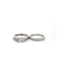 Baikalla Jewelry Diamond Ring Baikalla 14k White Gold Princess Cut Diamond Engagement Ring Set