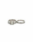 Baikalla Jewelry Diamond Ring Baikalla Platinum Princess Cut Diamond Engagement Ring Set