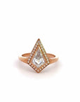 Baikalla Sterling Silver Moissanite Ring Baikalla 14k Rose Gold Halo Kite Cut Moissanite Engagement Ring