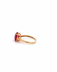 Baikalla Jewelry Gold Sapphire Ring 18k Gold Lab-Created Ruby Ring With CZ