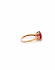 Baikalla Jewelry Gold Sapphire Ring 18k Gold Lab-Created Ruby Ring With CZ