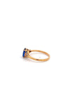 Baikalla Jewelry Gold Sapphire Ring 18k Rose Gold Lab-Created Sapphire Ring With CZ