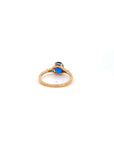 Baikalla Jewelry Gold Sapphire Ring 18k Rose Gold Lab-Created Sapphire Ring With CZ
