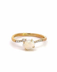 Baikalla Jewelry Gold Opal Ring 14k Yellow Gold Opal Diamond Engagement Ring