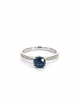 Baikalla Jewelry Gold Sapphire Ring 18k White Gold Natural Blue Sapphire Ring with Diamonds